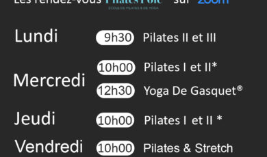 Planning des cours en ligne Janvier 2021